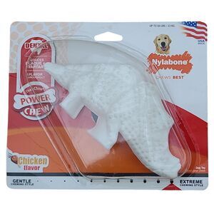 Nylabone Power Chew Dinosaur T-Rex Chicken Flavor Dog Toy for Extreme Chewers